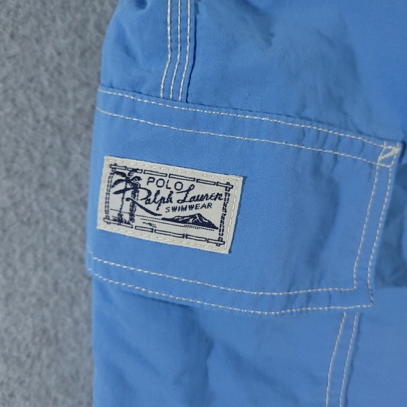Polo Ralph Lauren Swimwear Mens Large Cargo Board Shorts Swim Trunks Aqua Pony - Picture 10 of 14